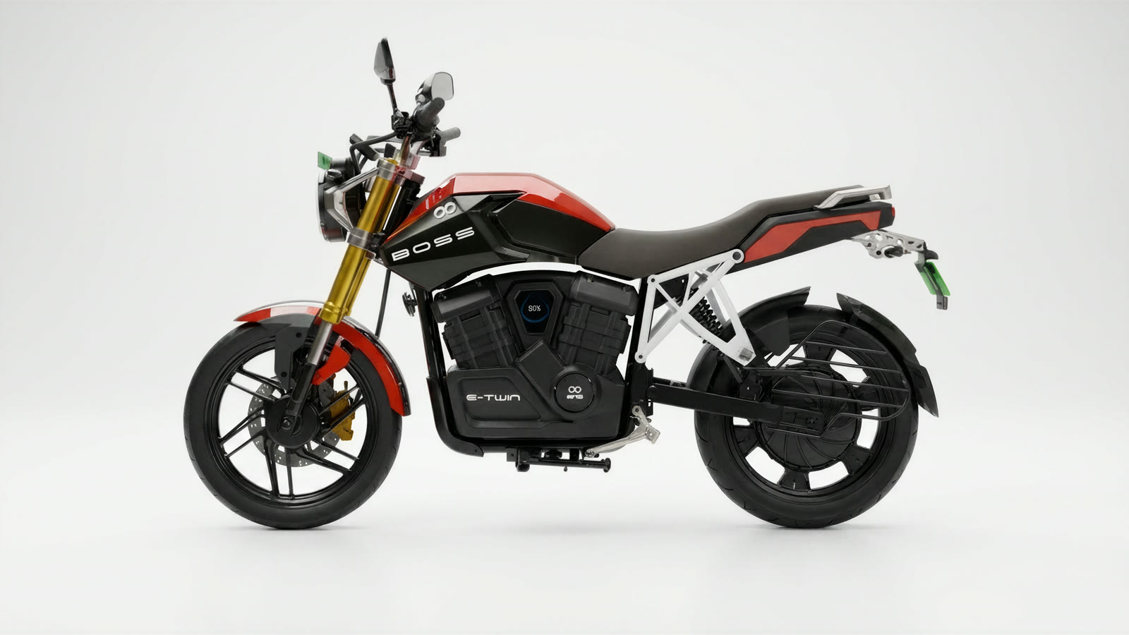 BOSS E-TWIN electric motorcycle with removable battery packs
