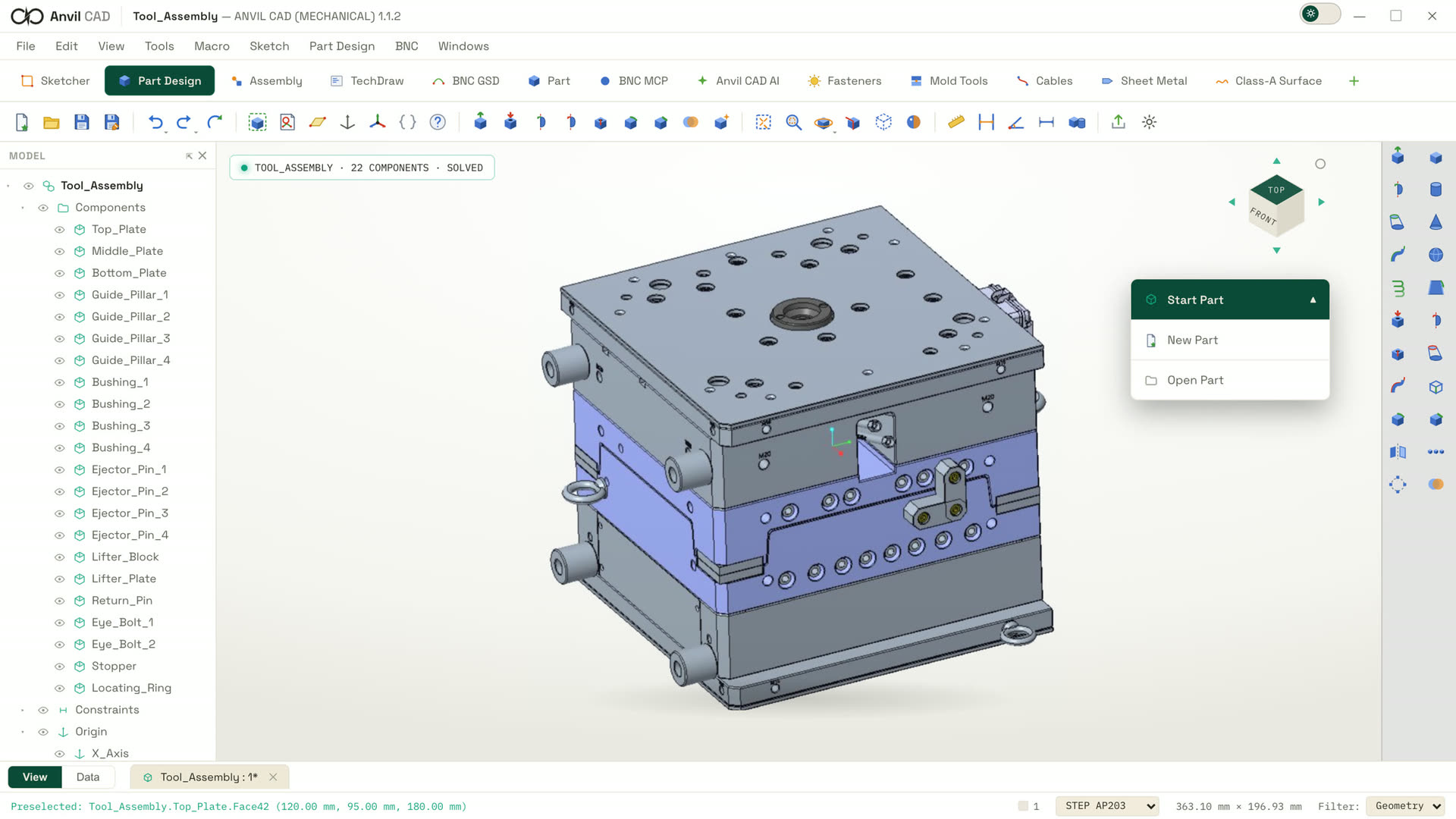Anvil CAD interface